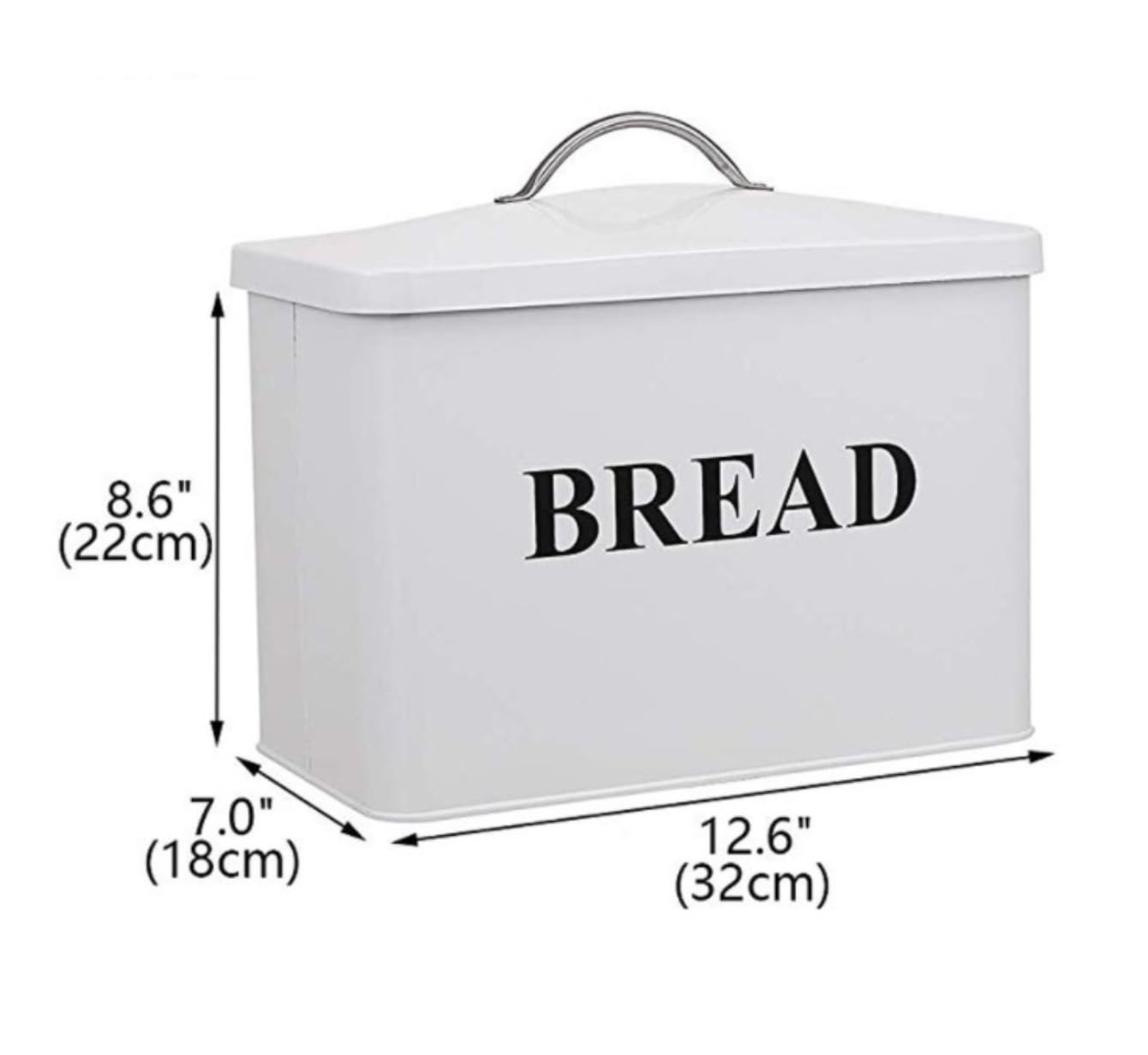 Pojemnik Do Przechowywania Metalowy Pojemnik Na Chleb, Do Przechowywania W Domu, Z Pokrywką, Pudełko Szafce, Restauracja, Kuchnia Domowa Do Blatu Kuchennego(White)
