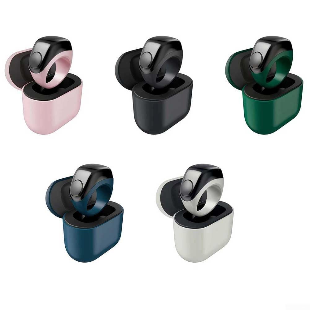 Anello intelligente digitale con finitura in titanio e design impermeabile IP67 con tre supporti sostituibili e custodia di ricarica per promemoria di preghiera e monitoraggio dei passi in diverse
