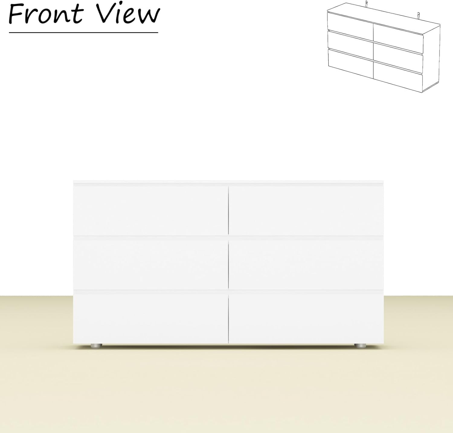 White Nursery Dresser with Soft Close Drawers