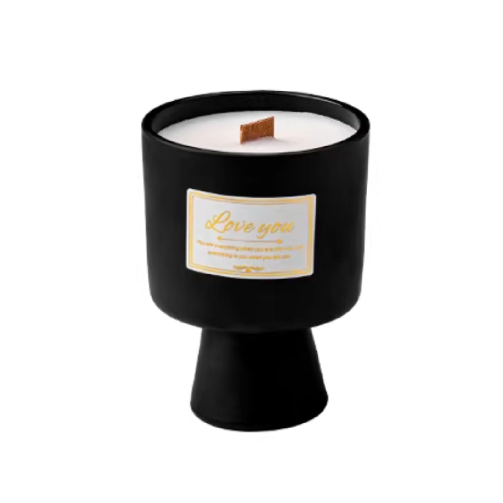 Compatto Candele di vetro realizzate con cera di soia e oli essenziali botanici Candela for aromaterapia a cilindro di lunga durata Decorazioni for la casa nere non pungente(Jasmine White Tea)