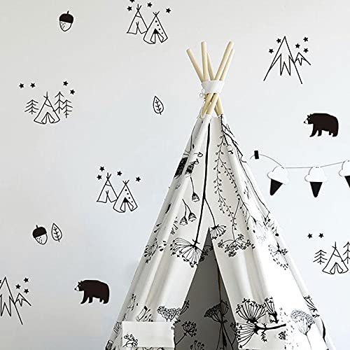 Wild Tribes Wall Decals 36 Pcs, Pack of 6 Animals Wall Sticker Sheets for Kids Room Decoration - Mini Wild Tribe Wall Decals for Home Decoration| Vinyl Stickers for Walls