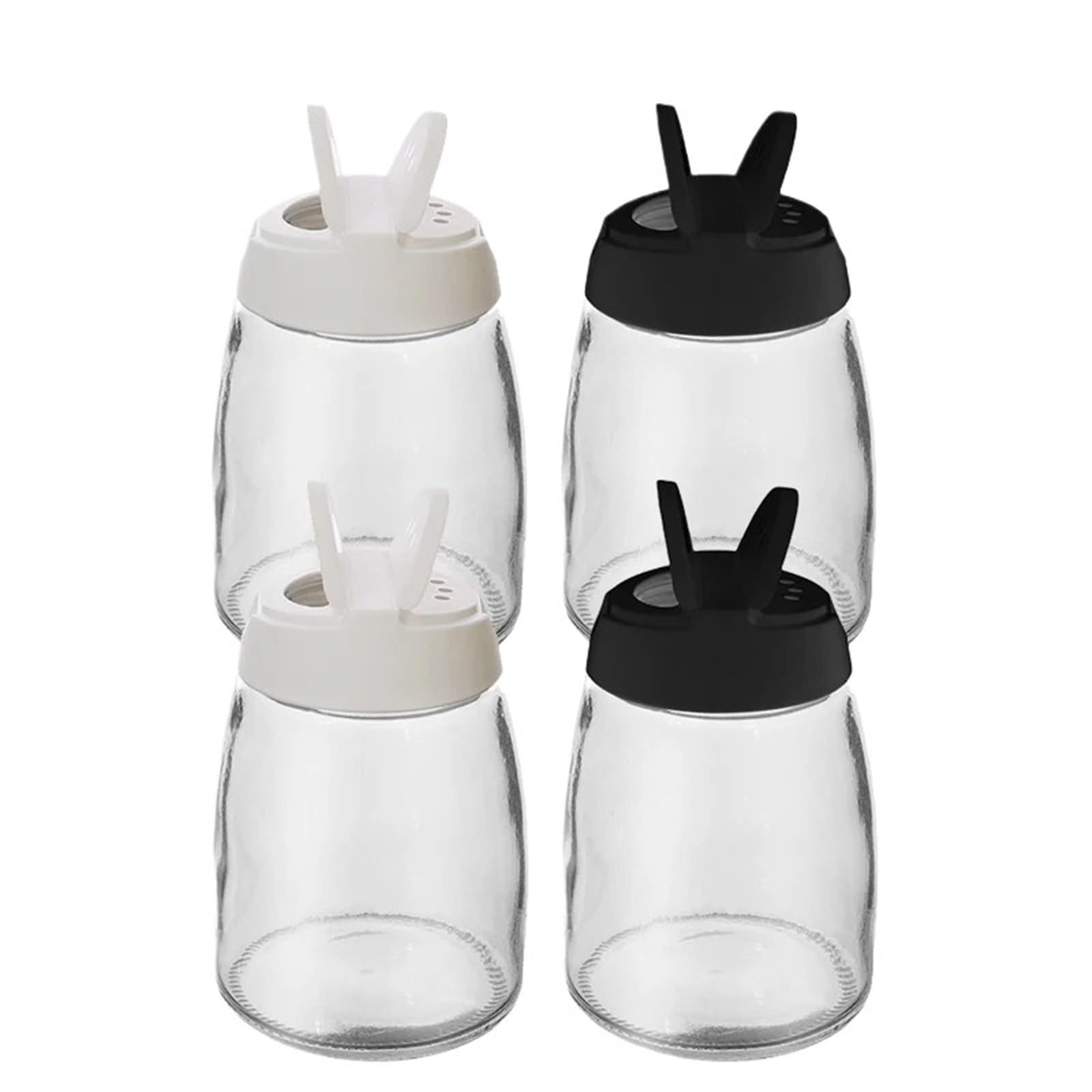 WSQHAO 4Pcs Spice Jars With Shaker Lids for Condiment