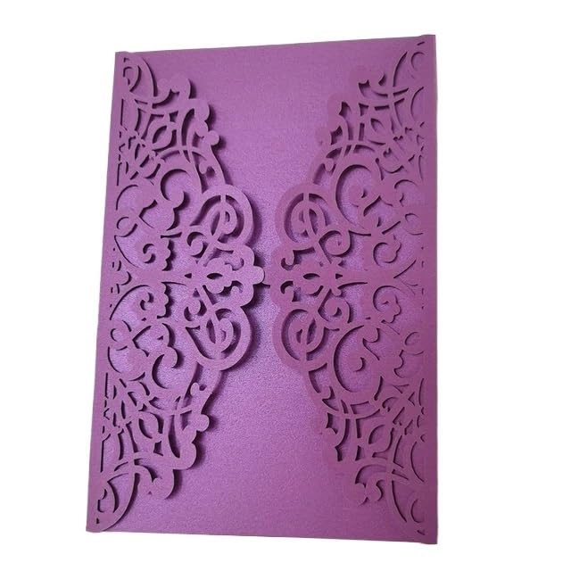 Inviti Matrimonio 25 pz/borsa Inviti for matrimonio Battesimo Compleanno Biglietti di auguri aziendali vuoti Forniture for feste Senza carta interna(Purple)