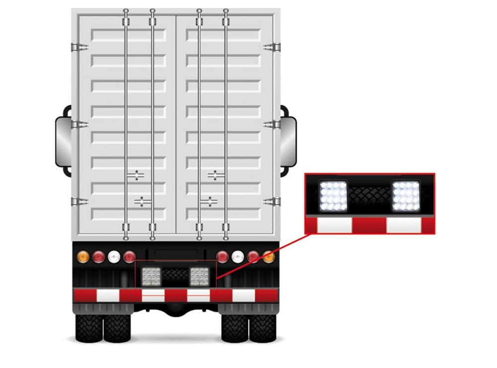 LED Rückfahrscheinwerfer 25 Watt 2700 Lumen, Arbeitsscheinwerfer mit ECE R23 Zulassung, 35,6°, Für 12V 24V, z.B. LKW Traktor Offroad