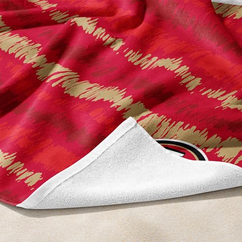 Image of Northwest NFL San Francisco 49ers Oversized Microfiber Beach Towel, 60 x 70 Inches - Quick Dry, Sand Resistant, Lightweight, Highly Absorbent, Shibori Design