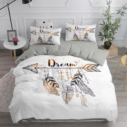 Housse de couette 140x200 microfibre anti-glisse TaRvit pour lit ado sans boutons