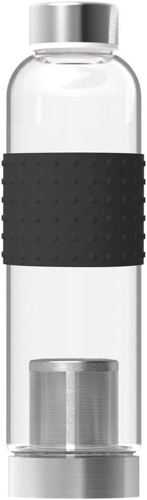 RHENEE Glass Infuser Bottle with Black Silicon Band
