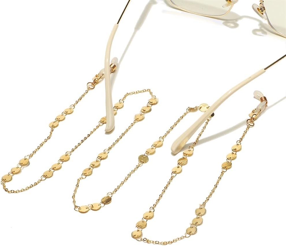 Metal Eyeglass Rope Gold Round Piece Pendant Handmade Chain