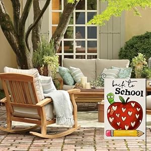 Back to School Garden Flags for Outside, Apple Pencil First Day of School Yard Decoration, Small Outdoor Celebration Decor for Farmhouse Teacher Appreciation,12x18 Inch Double Sided Back to School Garden Flags for Outside Apple Pencil First Day of School Yard Decoration Small Outdoor Celebration Decor for Farmhouse Teacher Appreciation12x18 Inch Double Sided