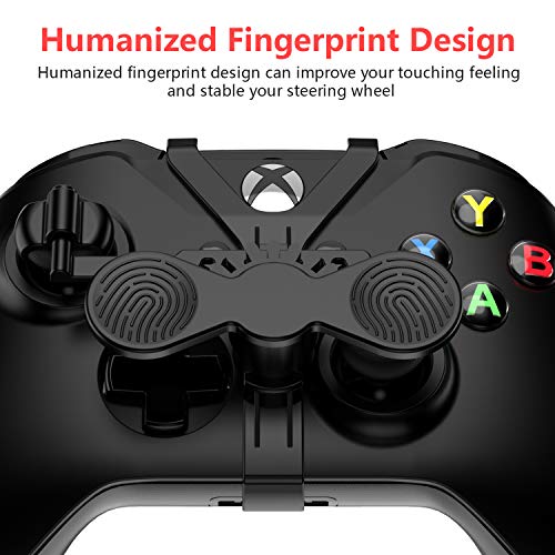 Xbox One Mini Steering Wheel, Xbox One Controller Add-on Replacement Accessories for All Xbox Racing Game (Black)