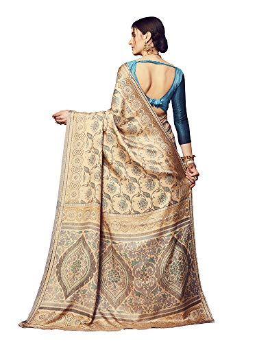 Image of AKHILAM Women's Dola silk Bandhani Saree With Unstitched Blouse Piece (Multicolored 7TISHA7 Parent)