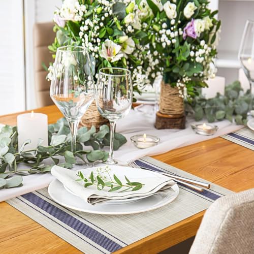 Image of TIED RIBBONS Placemats Set of 6 for Dining Table Kitchen Place Mats Washable Wipeable Non-Slip Indoor Outdoor (PVC, Multi, 30 cm x 45 cm)