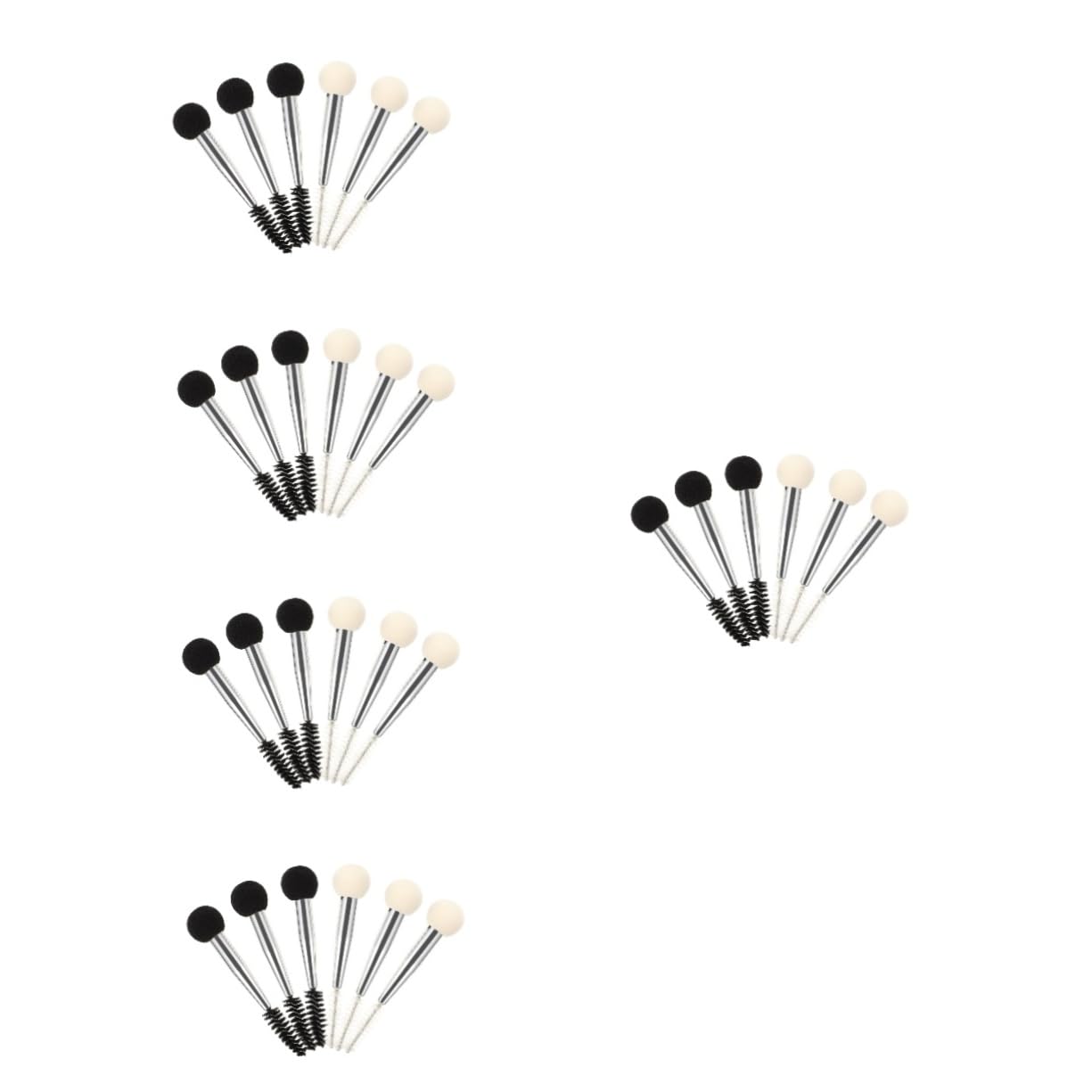 FRCOLOR 30 pennelli per il trucco in spugna per sopracciglia, spugne per il trucco del viso, spugna per il trucco, spugna per il trucco, pennello per eyeliner, tubo in alluminio, crema