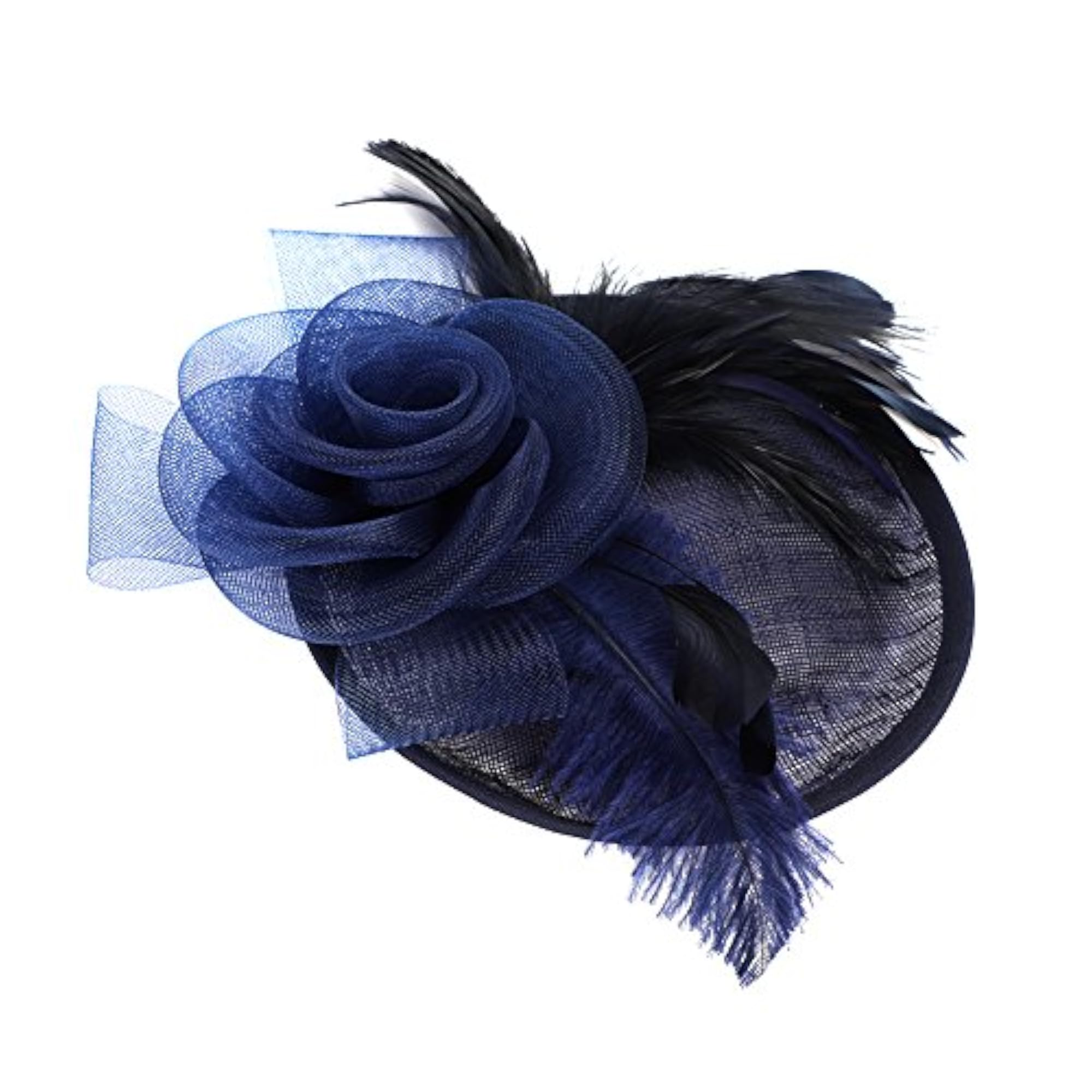 Ladies Flower Feather Fascinator Hat, Bridal Hair Clip
