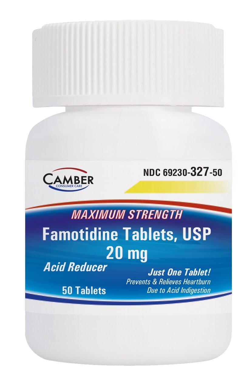 Camber Famotidine Tablets 20 mg Maximum Strength Acid Reducer 500 Count — Amazon image 6