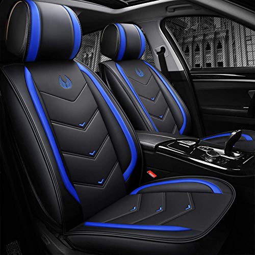 Chemu Juego de fundas de asiento de coche para Mercedes Benz W203 W204 W205 W211 W212 W213 W124 GLK GLC W164 W166 GLE (negro+azul)