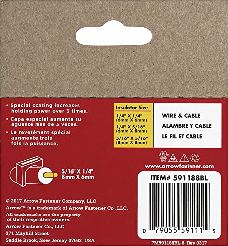 Arrow 591188Bl T59 Insulated Black 1/4-Inch By 5/16-Inch, 1/4 Inch X 5/16 Inch, 300 Count #TOP6