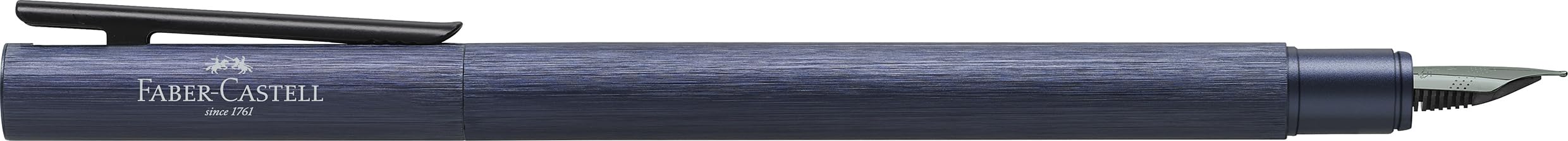 Faber-Castell 146161 - Estilografica Neo Slim Aluminio - Trazo F - Azul Oscuro