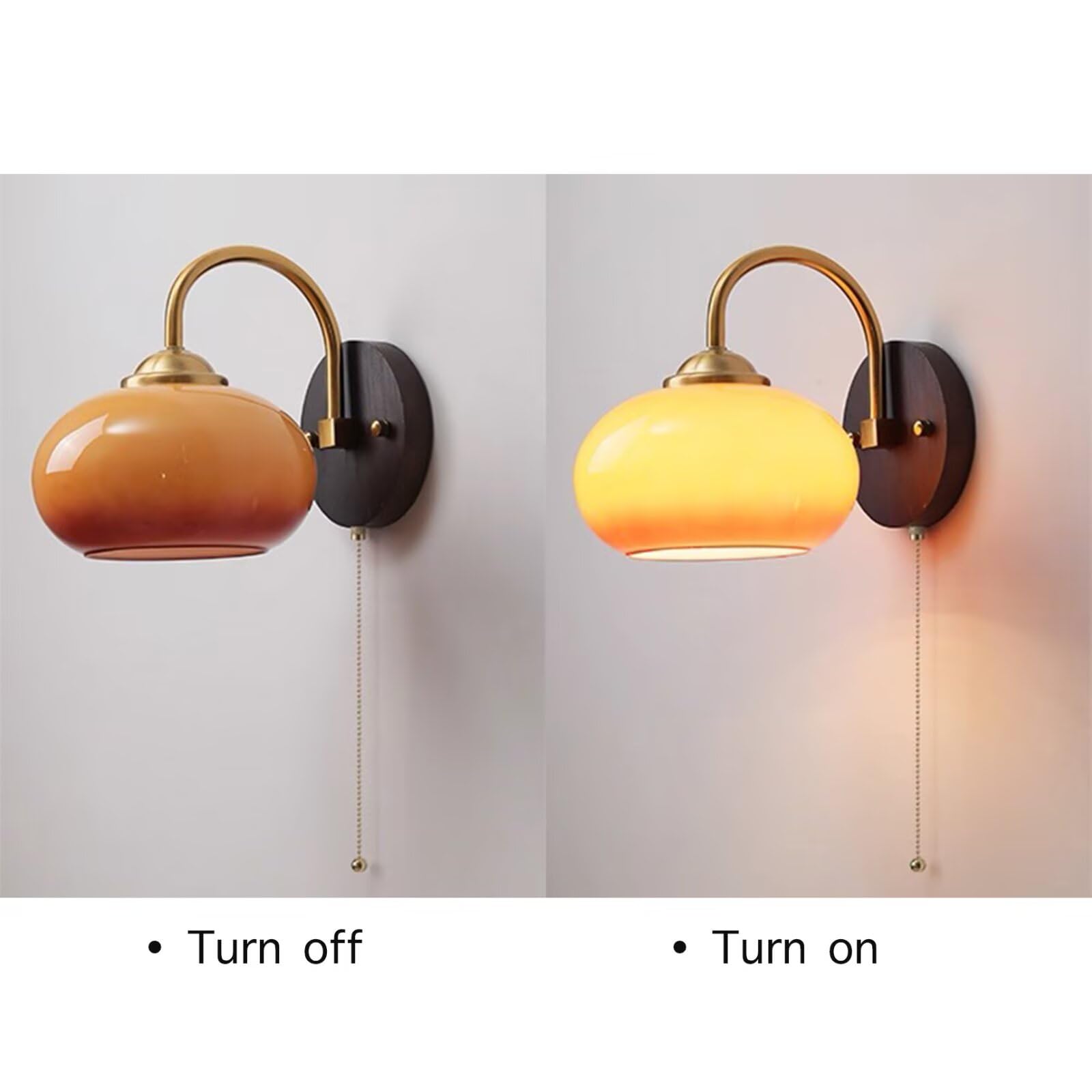 Szklana lampa ścienna styl vintage lampka nocna kreatywna lampa wspornikowa dekoracyjna lampa ścienna do sypialni, przedpokoju