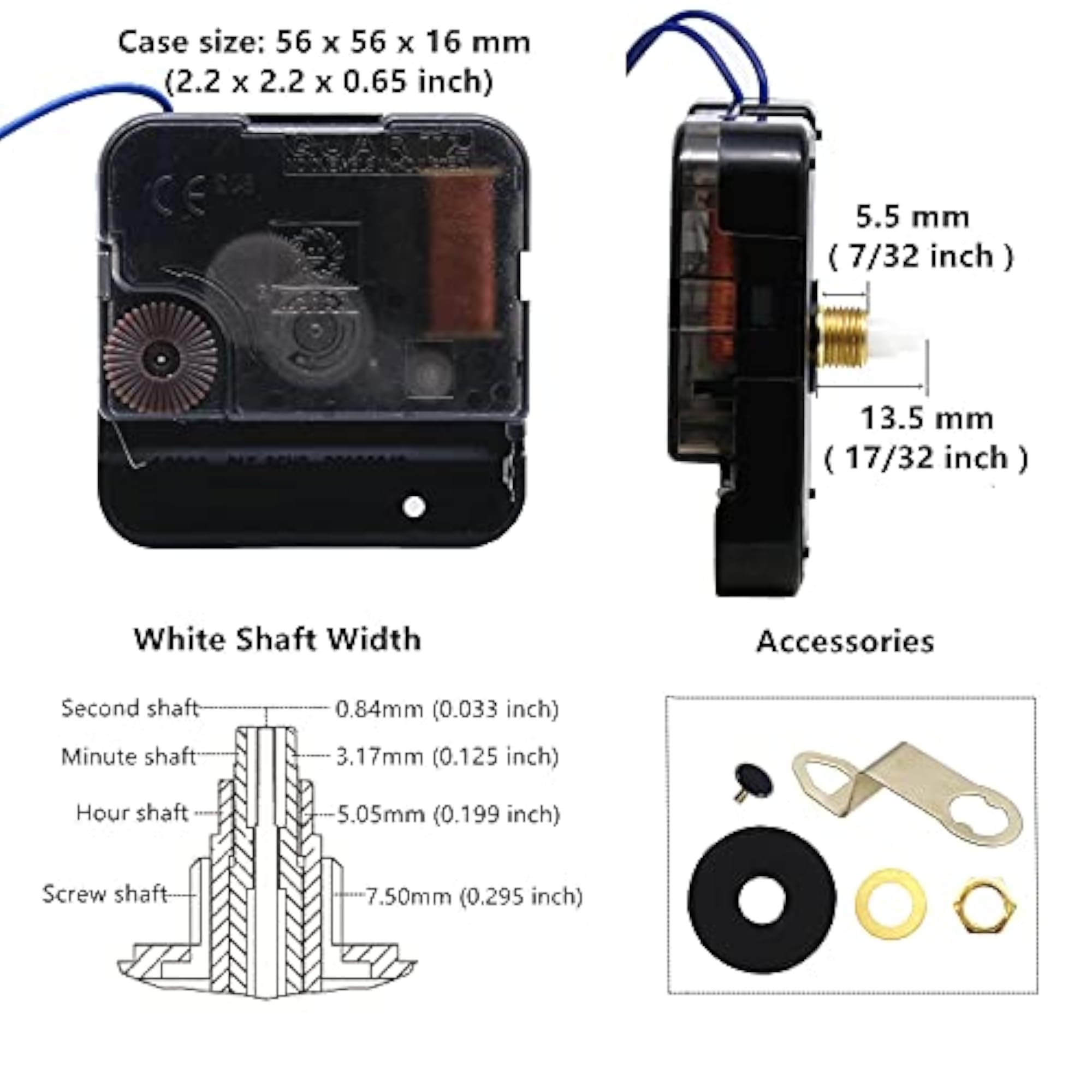 Hour Trigger Switch Clock Movement Repair Kit, 17/32'' Shaft