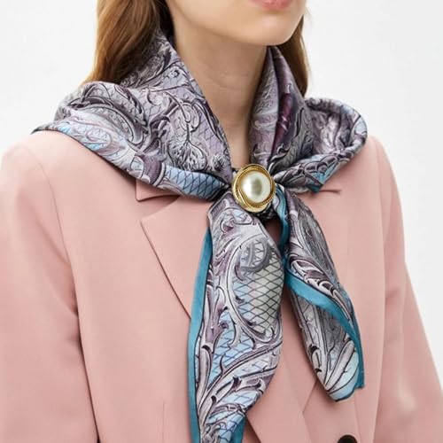 Image of 2 Pcs Scarf Ring Clips for Women Metal Shirt Tightener Cinch Buckle for Silk Scarf Shawl Blouse Sweater T Shirt Clothing Accessories