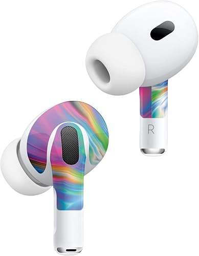 Miniatura 2 de MightySkins - Fundas compatibles con Apple AirPods Pro 2 – Prismatic Vortex | Funda protectora de vinilo duradera y única | Fácil de aplicar, quitar