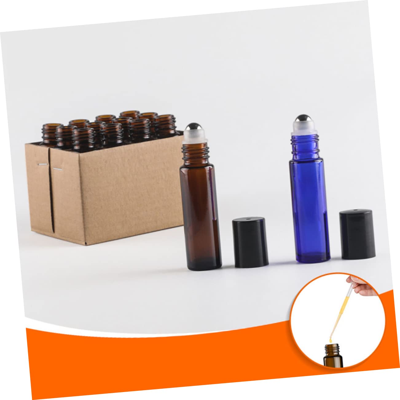 Didiseaon Set di 24 Bottiglie Roll-on in Vetro Blu da 5ml per Olio Essenziale, a Tenuta Stagna, per Viaggio la Cosmetica Personale