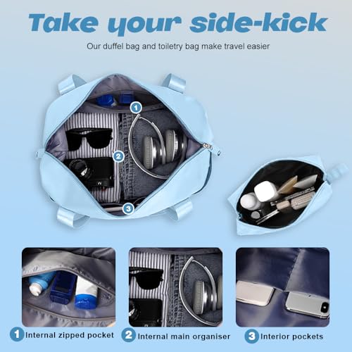 Image of AnyZip Luggage PC ABS Hardside Lightweight Suitcase with 4 Universal Wheels TSA Lock 20 24 28 Inch, LightBlue, 5 piece set, Fashion