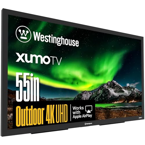 Westinghouse PS Series 55″ 4K UHD Partial Sun Outdoor TV, 700+ Nits High-Brightness Anti-Glare Display, Xumo Smart TV, Weather-Resistant Outdoor Television