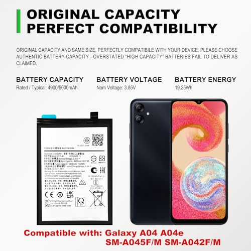 Image of GREEN FUSION New Battery Replacement WT-S-W1 Compatible with Galaxy A04 A04e SM-A045F /M SM-A042F /M, Includes Tools & Instruction