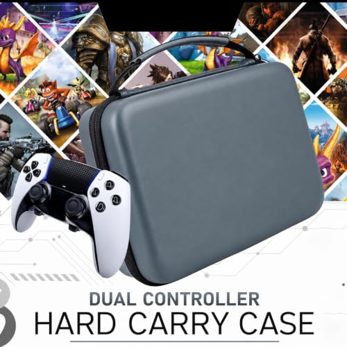 PSS Dual Controller Remote Hard Carry Case Travel Bag | Compatible with PS5/PS4/XBOX Controller, Water-Resistant, Travel Carry Case Cover - Image 4