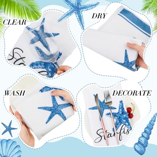 Oudain-Sets-of-6-Summer-Starfish-Shells-Kitchen-Towels-and-Dishcloths-Ocean-Dish-Towels-Kitchen-Hand-Towels-Kit-Novelty-Gifts-for-Beach-Party-Supplies Oudain Sets of 6 Summer Starfish Shells Kitchen Towels and Dishcloths Ocean Dish Towels Kitchen Hand Towels Kit Novelty Gifts for Beach Party Supplies