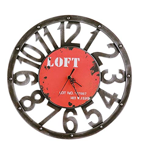 Uhr Klassische traditionelle Wand 16-Zoll-Holz kreative runde stumme arabische Ziffernwand industrielle Winddekoration Wohnzimmer Schlafzimmer