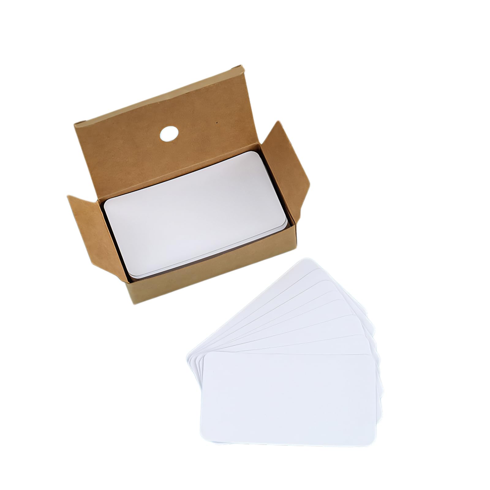 100Pcs Blank Message Cards Blank Business Cards for Learning, Study, DIY Memory Note, White