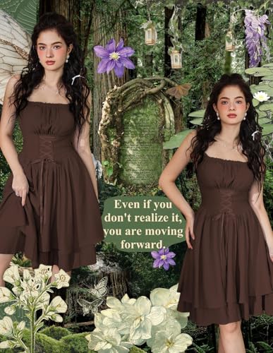 Image of Scarlet Darkness Corset Mini Sundress Chiffon Homecoming Dress for Women | Slim Straps, Ruched Neckline, Lace-Up Front, Layered A-Line, for Graduation Cocktail Party, Fairy Costume with Pockets