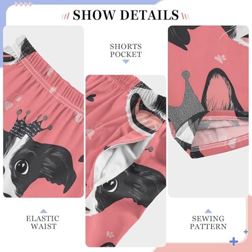 Dog in A Crown Boys Pants Boys Athletic Pants Long Pant for Boywith Pockets Wide-Leg Size 6-14Y4