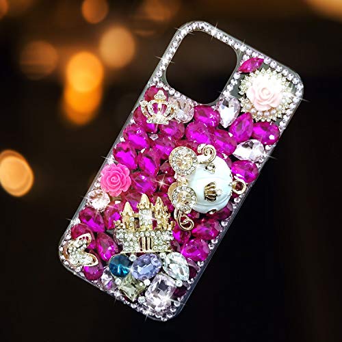 Guppy For Iphone 12 Pro Max Women Case Luxury 3D Handmade Bling Rhinestone Diamond Glitter Shiny Crystal Gems Crown Castle Pumpkin Car Flowers Soft Protective Anti-Fall Case For Iphone 12 Pro Max 6.7" #TOP7