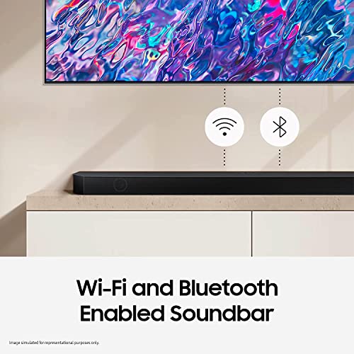 Image of Samsung Q-Symphony soundbar (Q700C /XL) with 3 Channels, 1 subwoofer Channel, and 2 up-Firing Channels, Dolby Atmos with Google & Alexa Smart Speaker (Black)