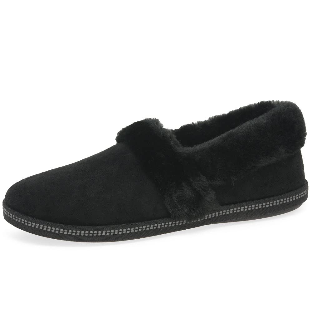 Skechers COZY CAMPFIRE TEAM TOASTY, Pantuflas para Mujer, Black Microfiber/ Faux Fur Line, 38 EU