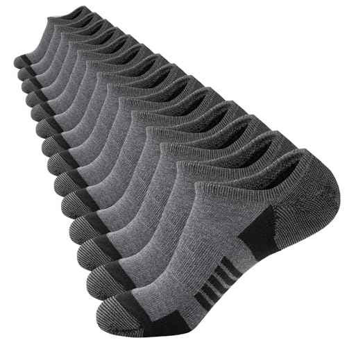 COOVAN No Show Mens Low Cut Short Socks Casual Invisible Loafer Flat Sock, Mens Athletic No Slip Grip Socks (7 pairs)