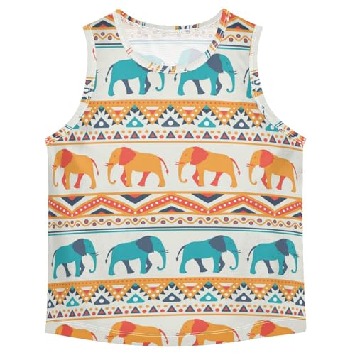 susiyo Doodle Animal Yellow Elephant Boys Sleeveless Tank Top Toddler Athletic T Shirts