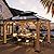 SOLUMIA 10'x12' Wood Gazebo, Outdoor Hardtop Gazebo Cedar Double Roof Permanent Pavilion with Galvanized Steel for Patio Backyard and Garden, Weather-Resistant and Spacious