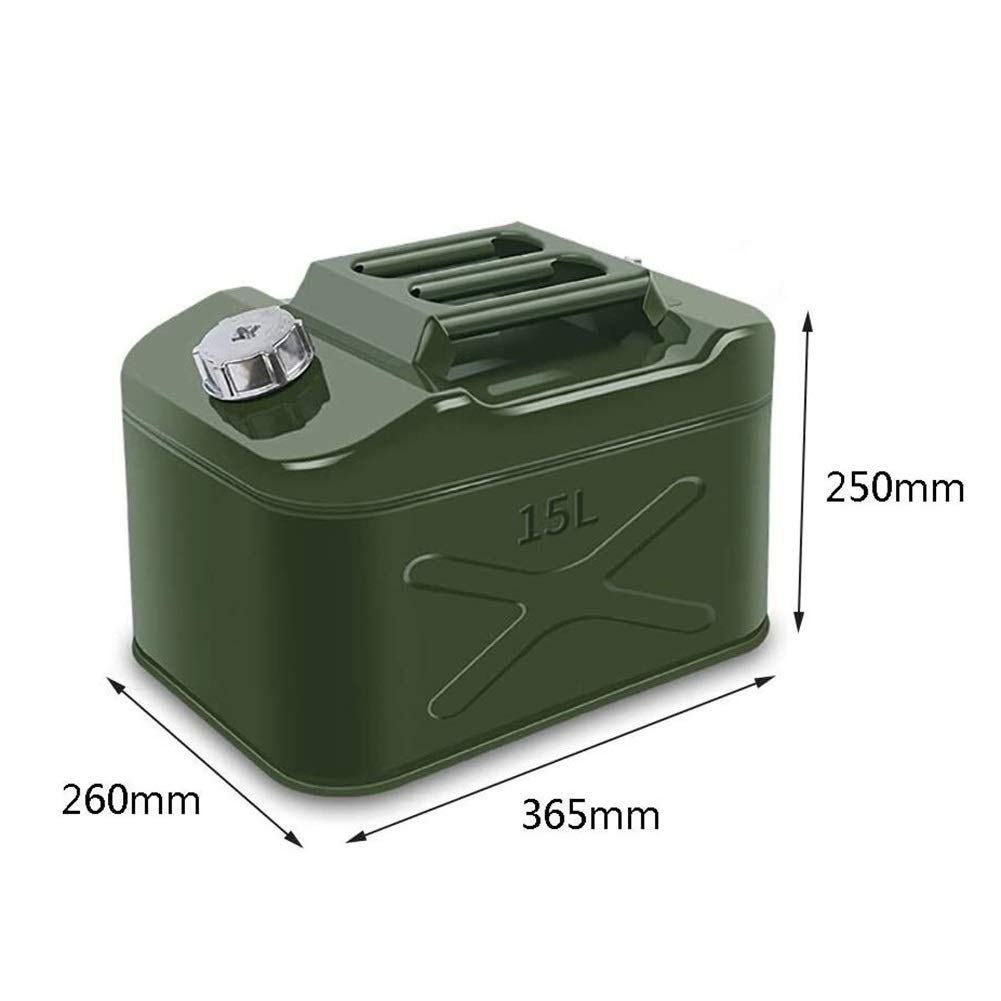 Bidón de gasolina de Metálico Recipientes gasoli Tanque de combustible horizontal de metal de 10 l / 15 l, lata de gasolina portátil, bote de combustible engrosado, tanques de combustible de respaldo,