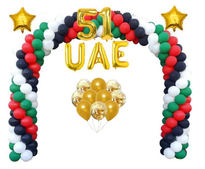 Buy Xtra Large UAE National Day Decoration Balloons Red White Black