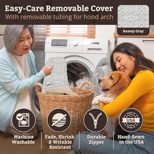 Image of Snoozer Cozy Cave Dog Bed, Round Covered Dog Bed, Ramey Gray (S)