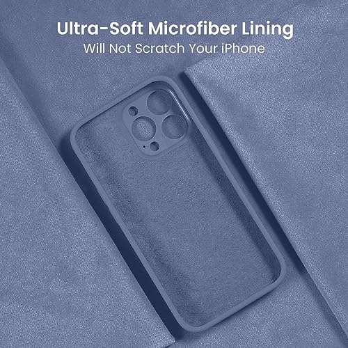 Image of FireNova Designed for iPhone 15 Pro Max Case, Silicone Upgraded [Camera Protection] Phone Case, Soft Anti-Scratch Microfiber Lining Inside, 6.7 inch, Lavender Gray
