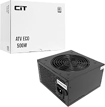 ATV Eco 500W PSU – Power Supply Unit with Active PFC - Single +12V Rail - 120mm Low-Noise Fan - Full Circuit Protection - Flat Black Cables - 80 Plus Bronze Certified | Black