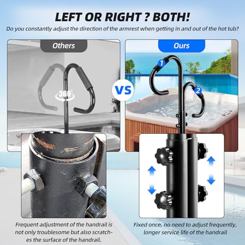 BarANDa para jacuzzi ajustable 48-57 pulgadas negro miniatura 3