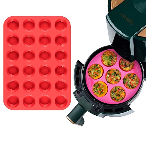Caketime 24 Cups Mini Muffin Pan, 7 Cups Round Regular Muffin Pan For Air Fryer, Oven, Microwave #TOP6