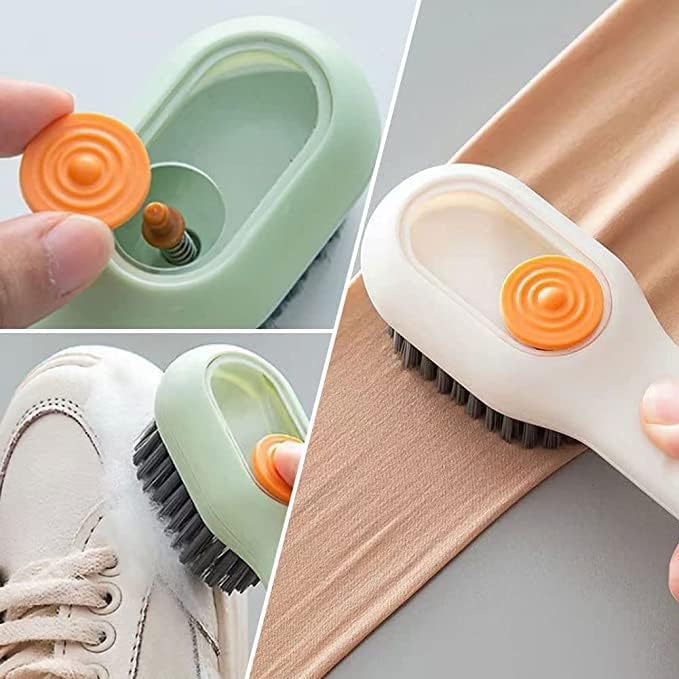 MR.SHOPPERSUNICHOICE Liquid Adding Soft Fur Cleaning Brush, Multifunctional Shoe Brush, Long Handle Liquid Adding Cleaning Brush Clothes Cleaning Tools